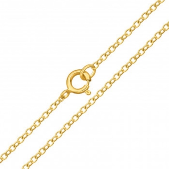 24k Gold Vermeil Round Link Simple Dainty Chain 32 inches - Picture 1 of 9